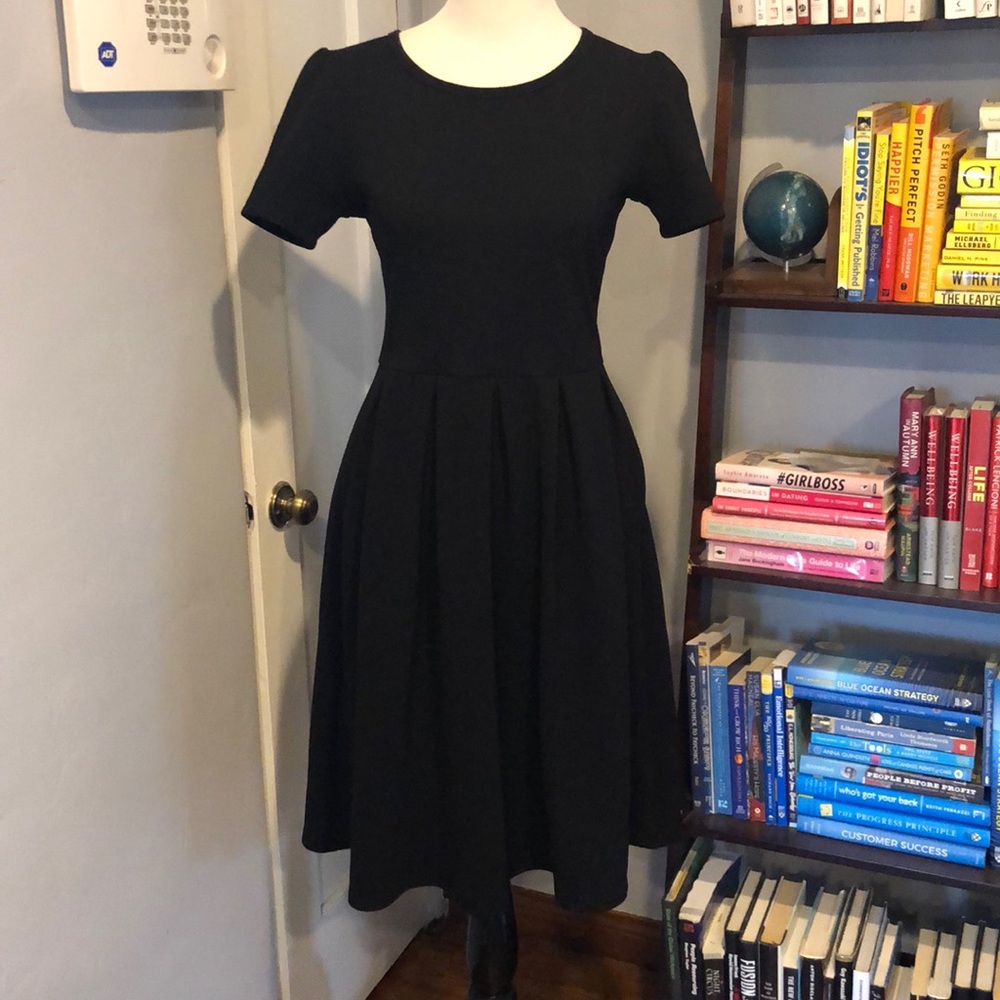 Lularoe Solid Black Amelia with Rose Gold Zipper